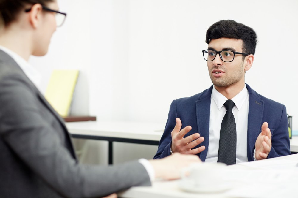 One-to-one mock interview session